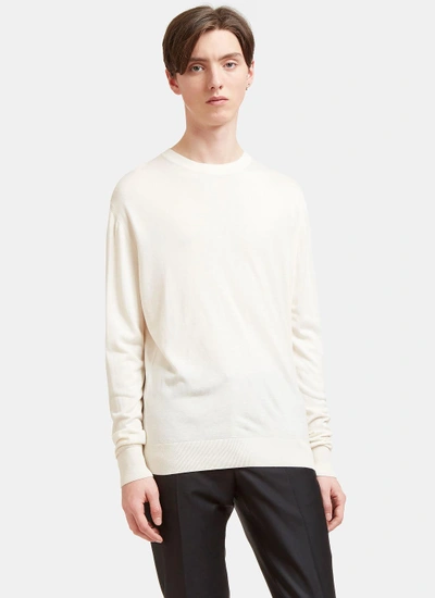 Aiezen Silk And Cashmere-blend Crewneck Sweater In White