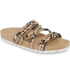 J/slides Tess Strappy Slide Sandal In Natural Embossed Leather