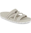 Jslides Tess Strappy Slide Sandal In Light Grey Nubuck Leather