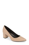 Calvin Klein Nita Pointed Toe Pump In Desert Sand Leather