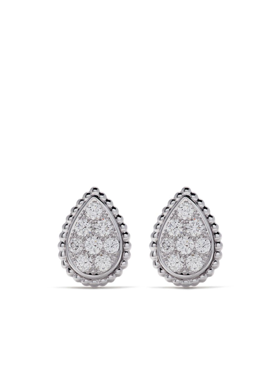 Boucheron 18kt White Gold Serpent Bohème Diamond Stud S Motif Earrings In Wg