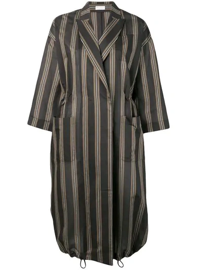 Brunello Cucinelli Striped Coat - 灰色 In Grey