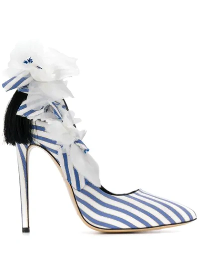 Aleksander Siradekian Fleurs Striped Sandals - 蓝色 In Blue