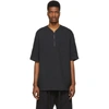 Fear Of God Black Half-zip Henley T-shirt In 010vntgblk