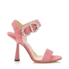 JIMMY CHOO SERENO 100 Candyfloss Suede Sandals with Jewelled Buckle,SERENO100SJU S