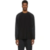 Y-3 Y-3 BLACK NYLON LONG SLEEVE T-SHIRT