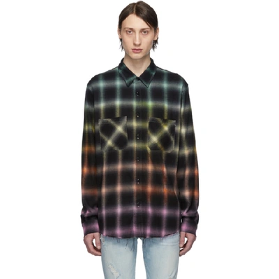 Amiri Men's Ombre Plaid Flannel Long-sleeve Shirt In Multicolor