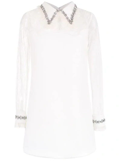 Andrea Bogosian Long Sleeved Lace Dress In White