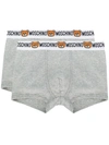 Moschino Pack Of 2 Teddy Logo Waistband Boxers In Grey