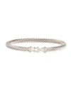 David Yurman Cable Buckle Bracelet With Diamonds In White/silver