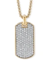 David Yurman The Pavé Collection 18k Yellow Gold & Pavé Diamond Dog Tag Pendant In Gold