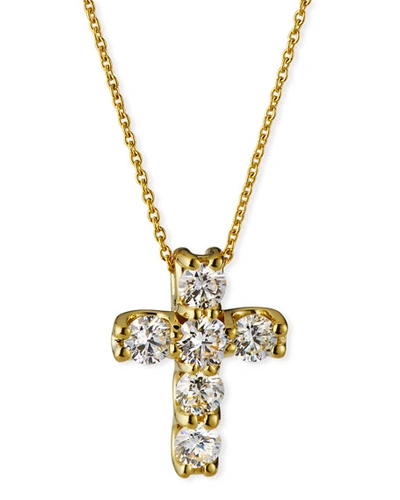 Roberto Coin 18k Diamond Square-set Cross Pendant Necklace
