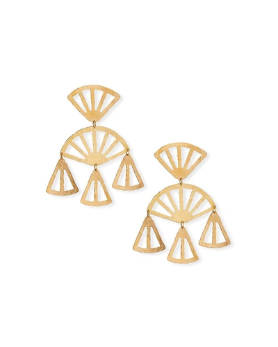 We Dream In Colour Antonia Fan-dangle Earrings In Gold