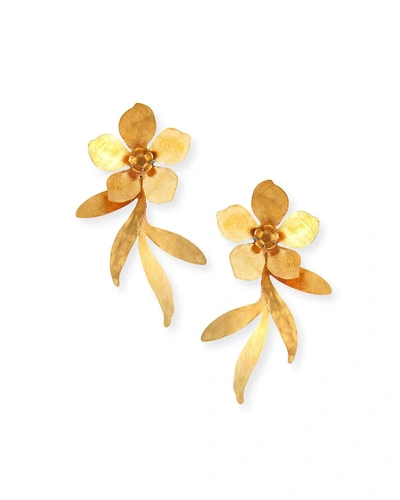 We Dream In Colour Millias Flower Earrings In Gold
