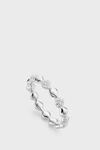 Monica Vinader Nura Silver Mixed Eternity Diamond Ring In Silver