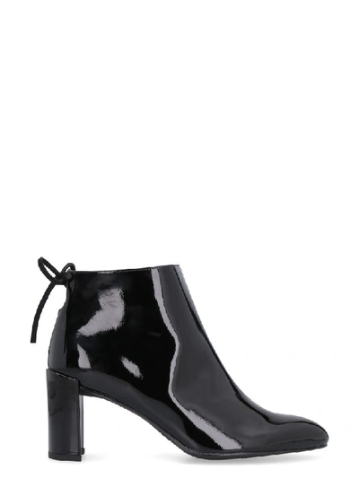 Stuart Weitzman Patent Leather Ankle Boots In Black