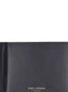 DOLCE & GABBANA SMOOTH LEATHER WALLET WITH MONEY CLIPS,10871150