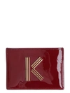 KENZO PATENT LEATHER CARD HOLDER WITH LOGO,10870010