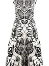 Alexander Mcqueen Sleeveless Shell-jacquard Midi Dress In Ivory/black