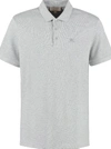 Burberry Grey Short Sleeve Polo Shirt With Buttons In Cotton Man In Gray