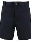 THOM BROWNE WOOL-COTTON BLEND SHORTS,10883500