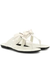Tod's Leather Thong Sandals In White