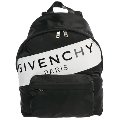 Givenchy Men's Urban Logo Nylon Zip-around Backpack In Black/white