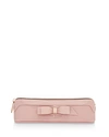 Ted Baker Casella Bow Pencil Case In Light Pink/rose Gold