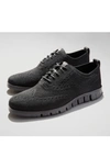 Cole Haan Zerogrand Stitchlite Wool Wingtip Oxford In Black Wool/ Ivory