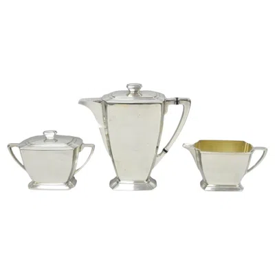 Pre-owned 1847 Rogers Bros. Antique 1847 Rogers Bros "legacy" Art Deco Silver Plated Tea Set - 3 Pc Set