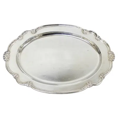 Pre-owned 1847 Rogers Bros. Vintage 1847 Rogers Bros "remembrance" Oval Silver Plated Serving Platter Tray