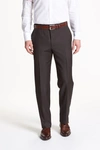 CANALI FLAT FRONT SOLID WOOL TROUSERS,EU00025500780121