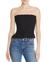REBECCA MINKOFF DOLLY SMOCKED STRAPLESS TOP,S19401526