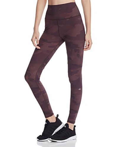 Alo Yoga Vapor Camo-print High-waist Performance Leggings In Coco Camo