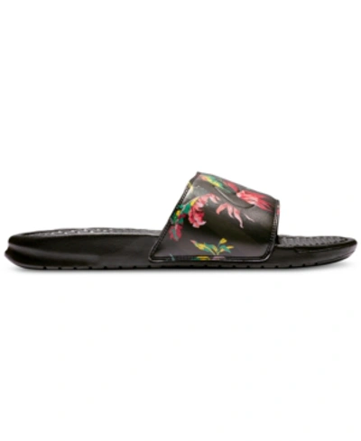 Nike Men's Benassi Jdi Print Slide Sandals From Finish Line In Black