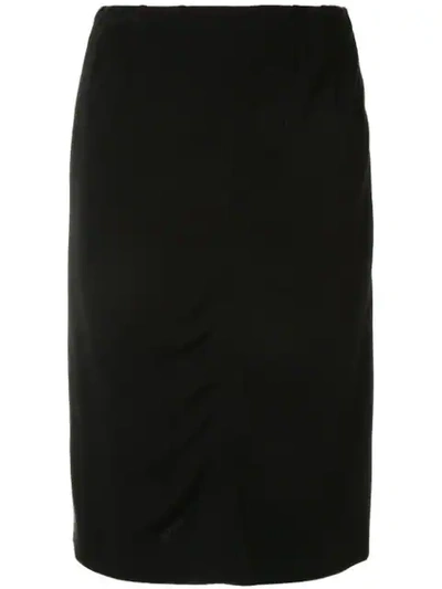 Pre-owned Fendi 1990s High-waisted Midi Skirt In Black