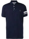 BRUNELLO CUCINELLI BRUNELLO CUCINELLI POLOSHIRT MIT GESTREIFTEN ÄRMELN - BLAU