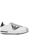 EMPORIO ARMANI EMPORIO ARMANI PRINTED LOGO SNEAKERS - WHITE