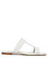 Tod's Croc-effect Leather Sandals In White