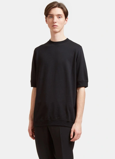Aiezen Wool-blend Fine-knit T-shirt In Black