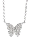 EF COLLECTION DIAMOND BUTTERFLY PENDANT NECKLACE,EF-60449-WG