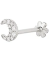 Maria Tash 18ct Small Diamond Moon Single Threaded Stud Earring In White Gold