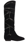ISABEL MARANT BLACK SUEDE SIBBY BOOTS,10897848