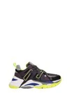 ASH GREY AND YELLOW FLUO MESH FLASH trainers,10897950