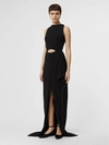BURBERRY Crystal Detail Cut-out Stretch Jersey Gown