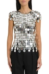 PACO RABANNE SILVER SEQUINS TOP,10898298