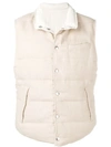 BRUNELLO CUCINELLI BRUNELLO CUCINELLI REVERSIBLE PADDED GILET - NEUTRALS