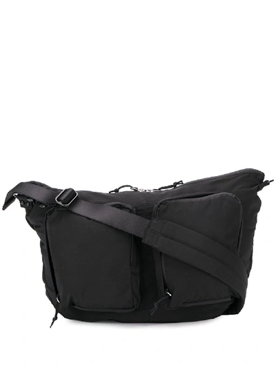 Pop Trading Company Zipped Messenger Bag In Black