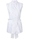 BRUNELLO CUCINELLI STRIPED WRAP TOP