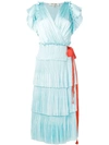 Diane Von Furstenberg Sasha Pleated Ruffle Wrap Dress In Blue